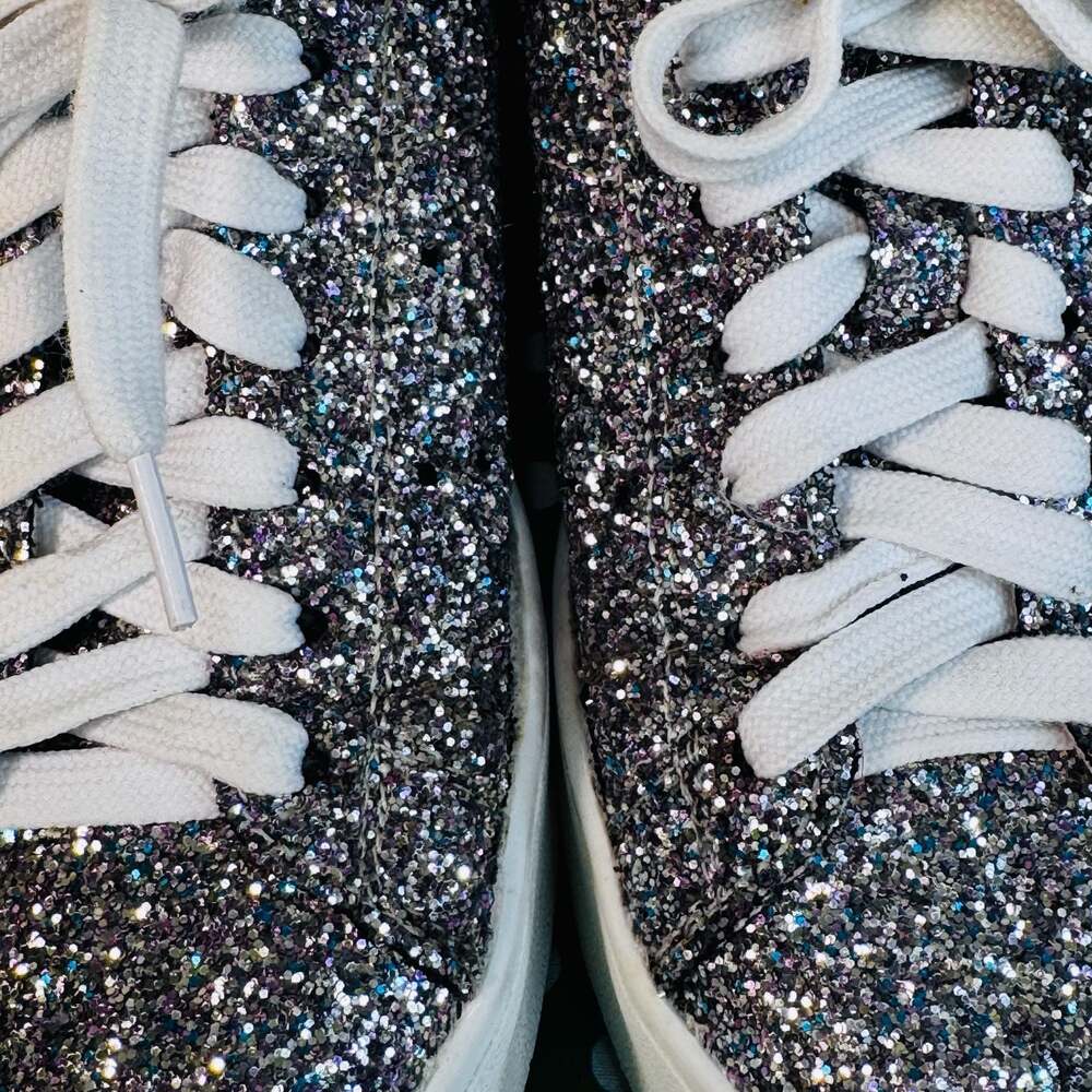 J. Adams Hero Platform Sneakers for Women Glitter Silver 7.5 - Picture 6 of 9